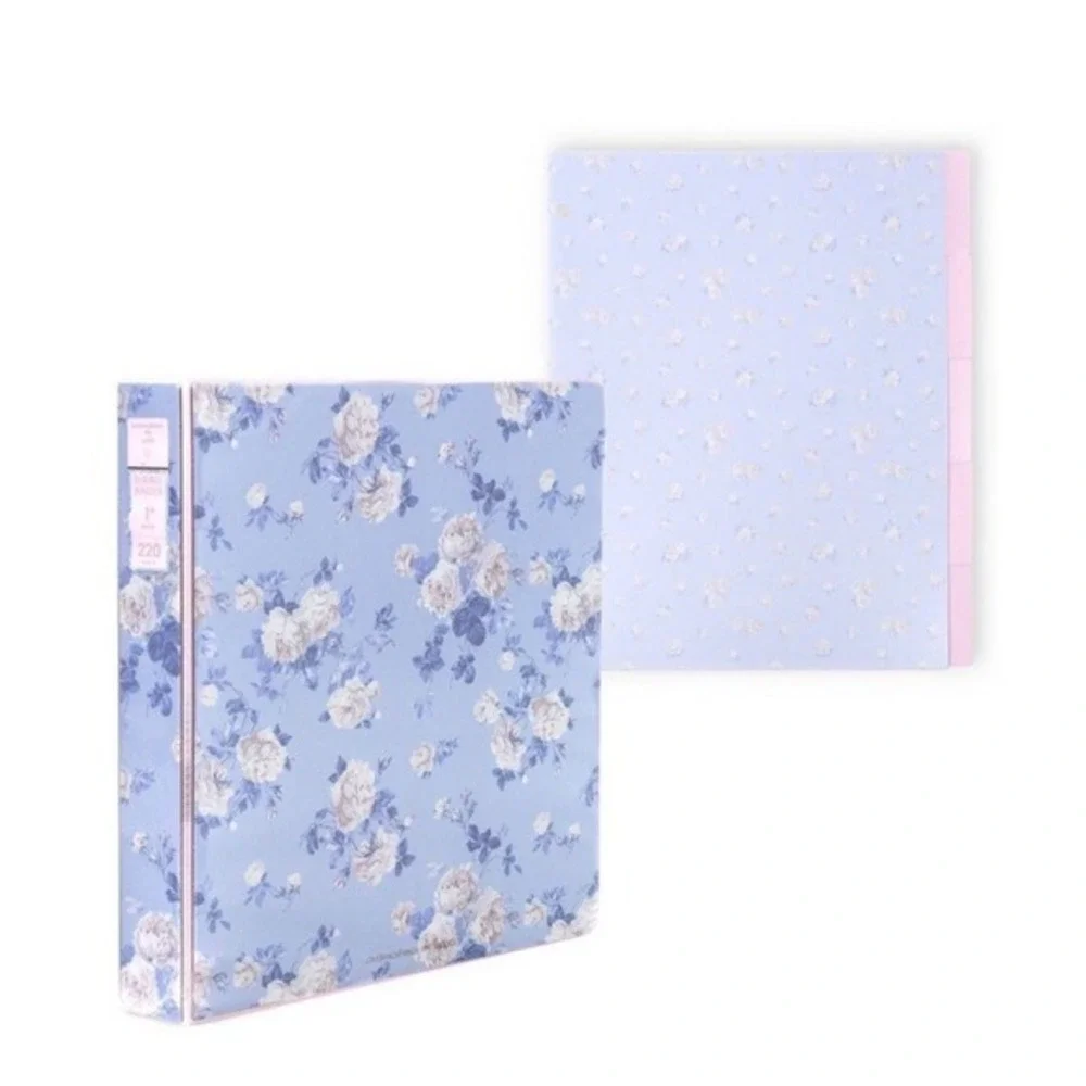 Love Shack Fancy Binder Everblooming Rosettes Floral Blue Trapper Keeper NEW LSF